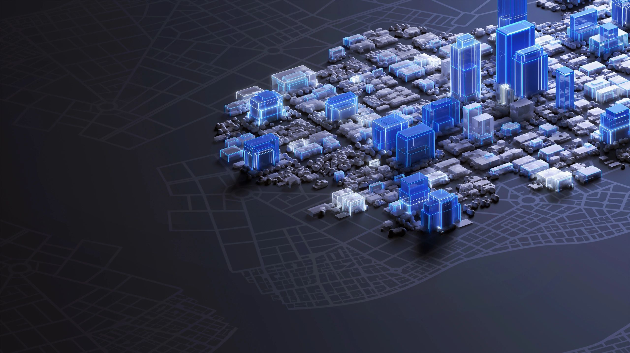 Abstract high-tech infrastructure environment representing scalable systems